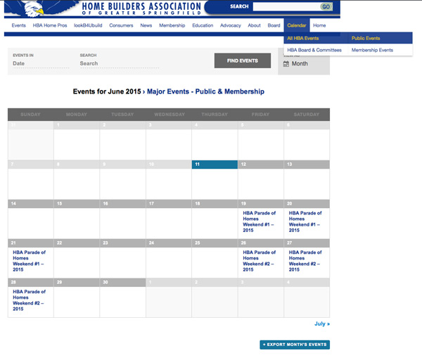 New HBA Calendar Under Beta Testing Home Builders Association of